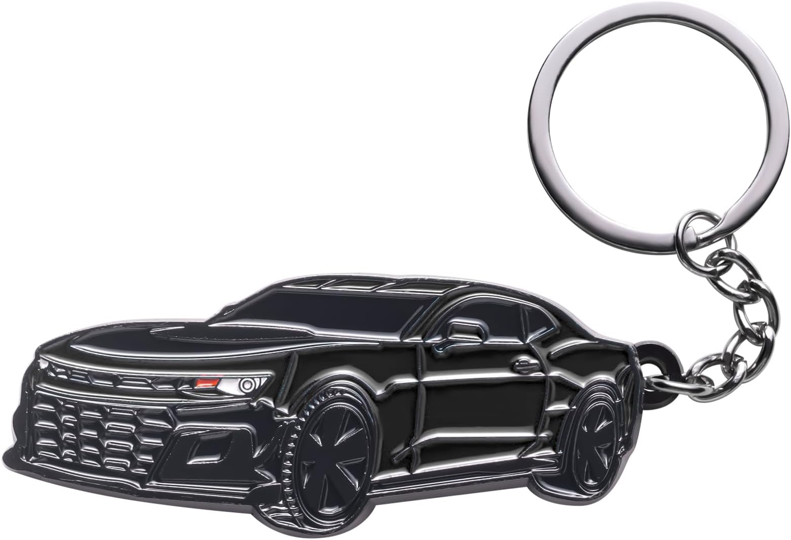 for Camaro Keychain Accessories-Key Chain Key Fob Cover for Chevy Camaro Keyring 2022 2023 2024 Black