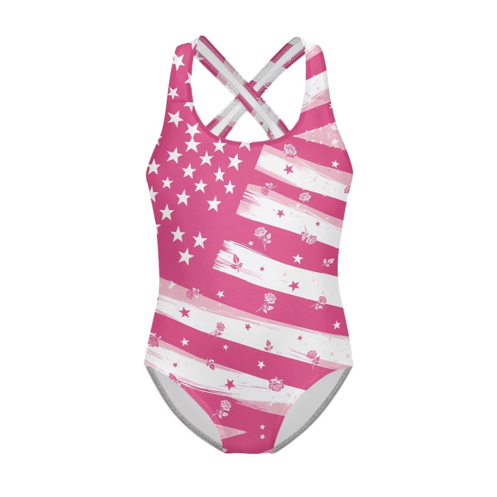 Xpyiqun Swimsuit for Girls One Piece Bathing Suits Size 5-14 Sleeveless Swimwear Cross Shoulder Strap Swimming Wear