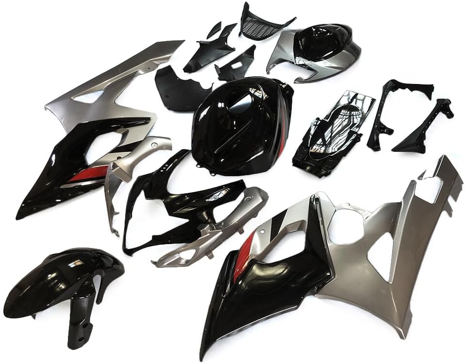 Injection Fairing Kit Fit for Suzuki GSXR1000 K5 2005 2006 Full Fairings GSXR 1000 05 06 ABS Plastic Bodywork Body Kit Body Frame Body Panel Set - Silver & Black