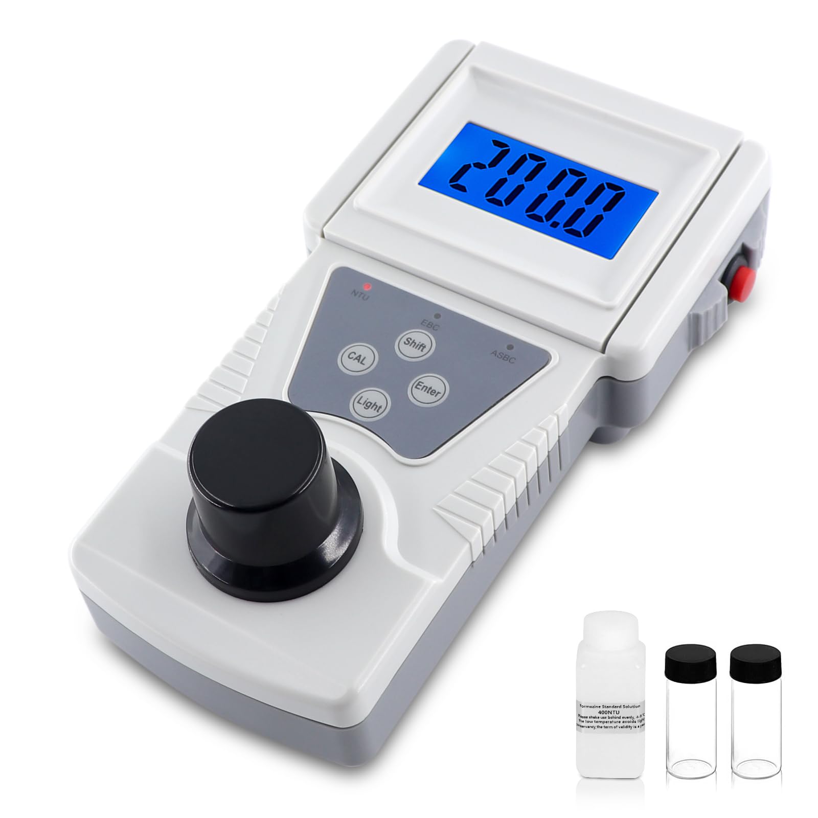 BriSunshine Lab Turbidity Meter, Handheld Portable Turbidimeter, Measuring Range 0-200 NTU, ISO 9001 Certification Compliant (Formazine Standard Calibration Solution Included)