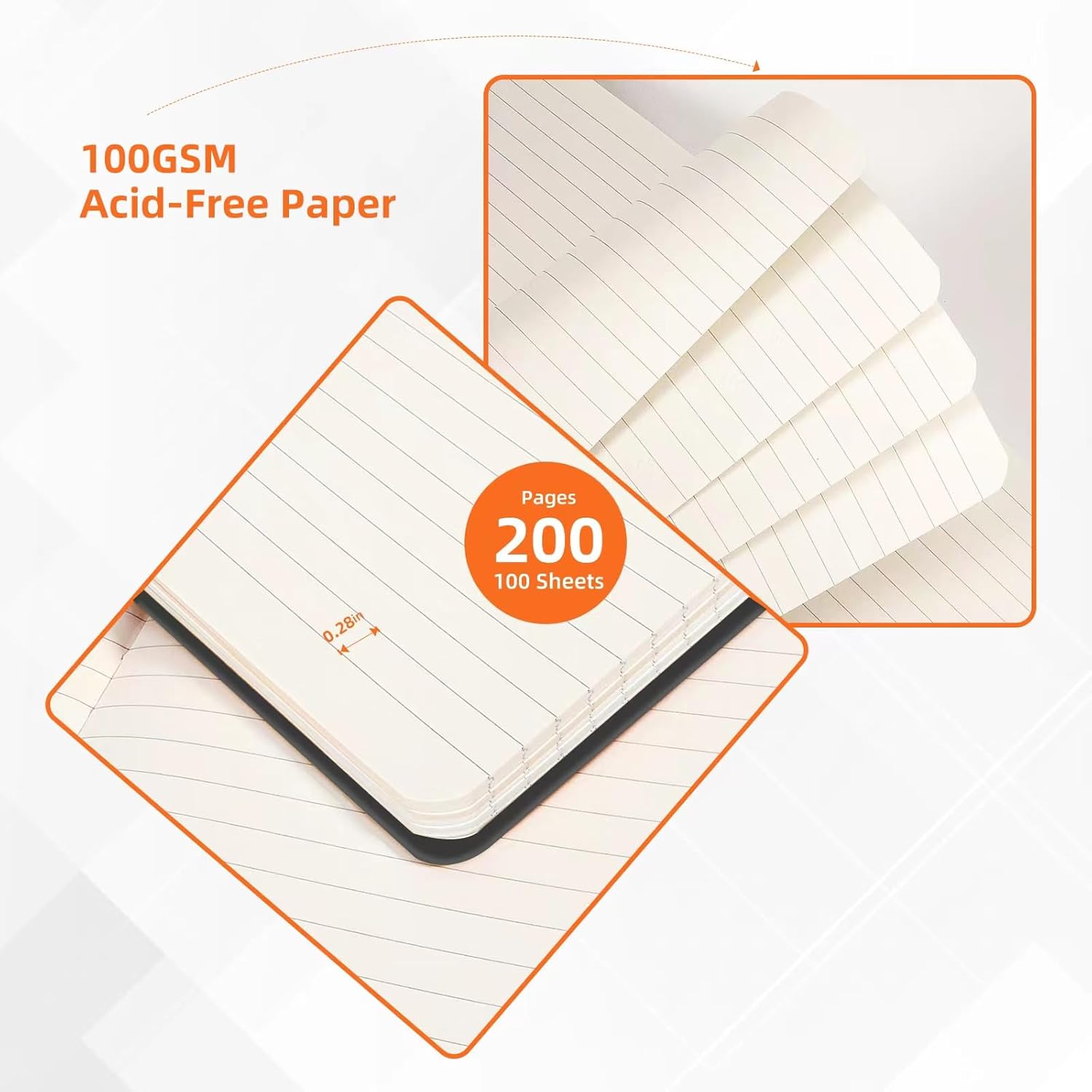 BOSSAND 20 Pack Lined Journal Notebooks Bulk, A5 Journals for Writing, 200 Pages 100 GSM Thick College Ruled Paper, Hardcover, 8.25 inches x 5.75 inches, Black