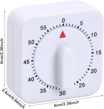 Timer, 60 Minutes Visual Timer with Loud Alarm Digital Visual Timer Countdown Timer for Kitchen Study Desk Timer Mechanical Egg Timer for Home, Kitchen, School, Work for Kids and Adults