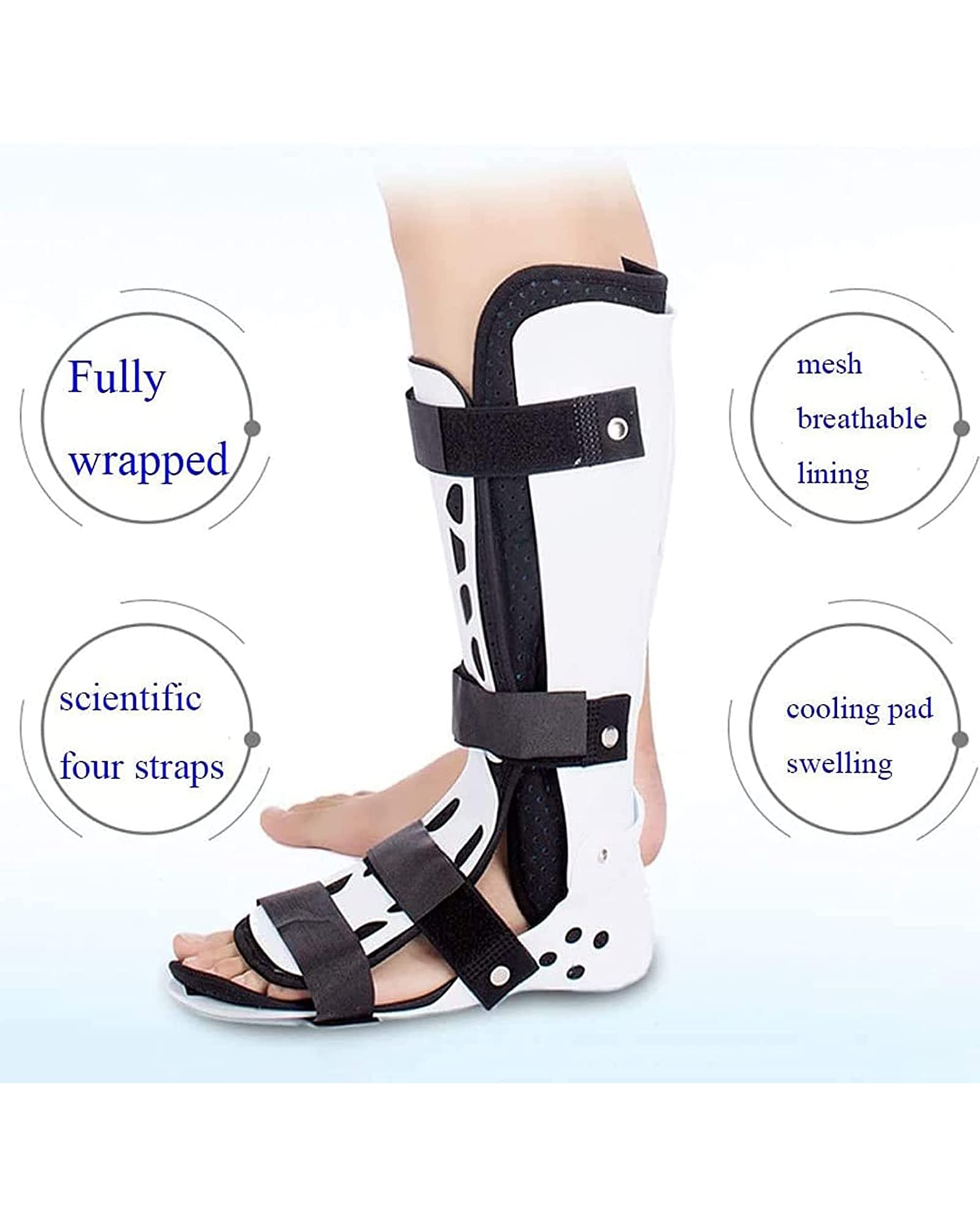 Fascitis Plantar Aquiles Férula De Descanso Tobillo Pie Ortesis Estabilizador Bota Elástica Zapatos Para Caminar Para Hemipleia Accidente Cerebrovascular, Izquierda, S (Derecha M)