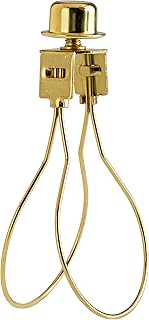 Creative Hobbies® Lamp Shade Light Bulb Clip Adapter Clip on with Shade Attaching Finial Top, Gold Color