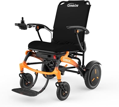 Carbon Fiber Electric Wheelchair for Adults ZENBON, 15 Miles Cruise Range Foldable Powered Wheelchair, Intelligent Motorized Wheelchairs for Seniors, Portable All Terrain Electric Mobility Chair 681A