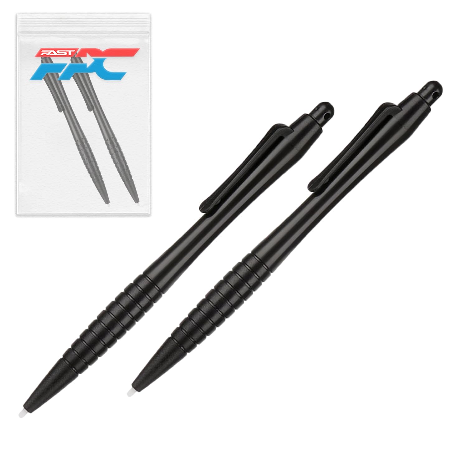 Lot de 2 grands stylets noirs ergonomiques nervurés compatibles avec Nintendo Wii | Wii U | DS | DSI | DSi | DSi XL | 2DS | NEW 2DS XL | NEW 2DS XL | 3DS XL | NEW 3DS XL