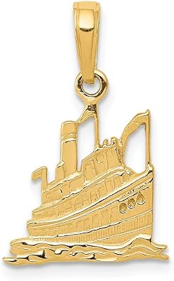 Mens Pendant Charm Themed 14k Yellow Gold 21 Millimeter 14 Millimeter