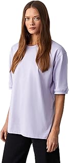 Grimelange Betsy Kadın%100 Pamuk Bisiklet Yaka Kısa Kollu Basic T-Shirt