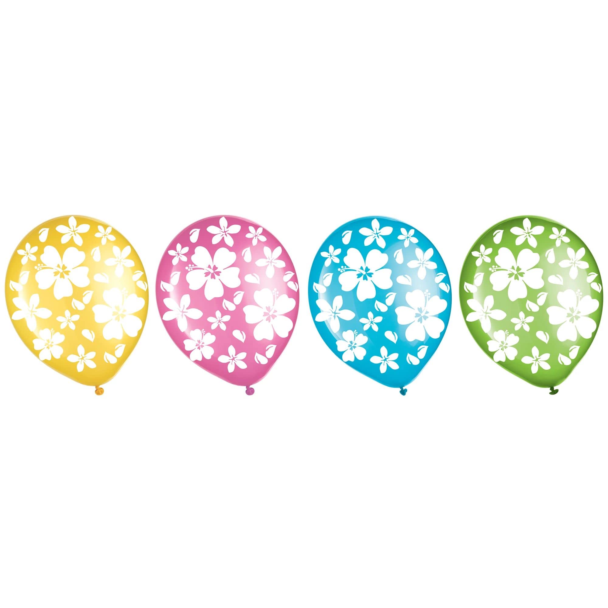 Globos de látex para fiesta de cumpleaños con flores de hibisco