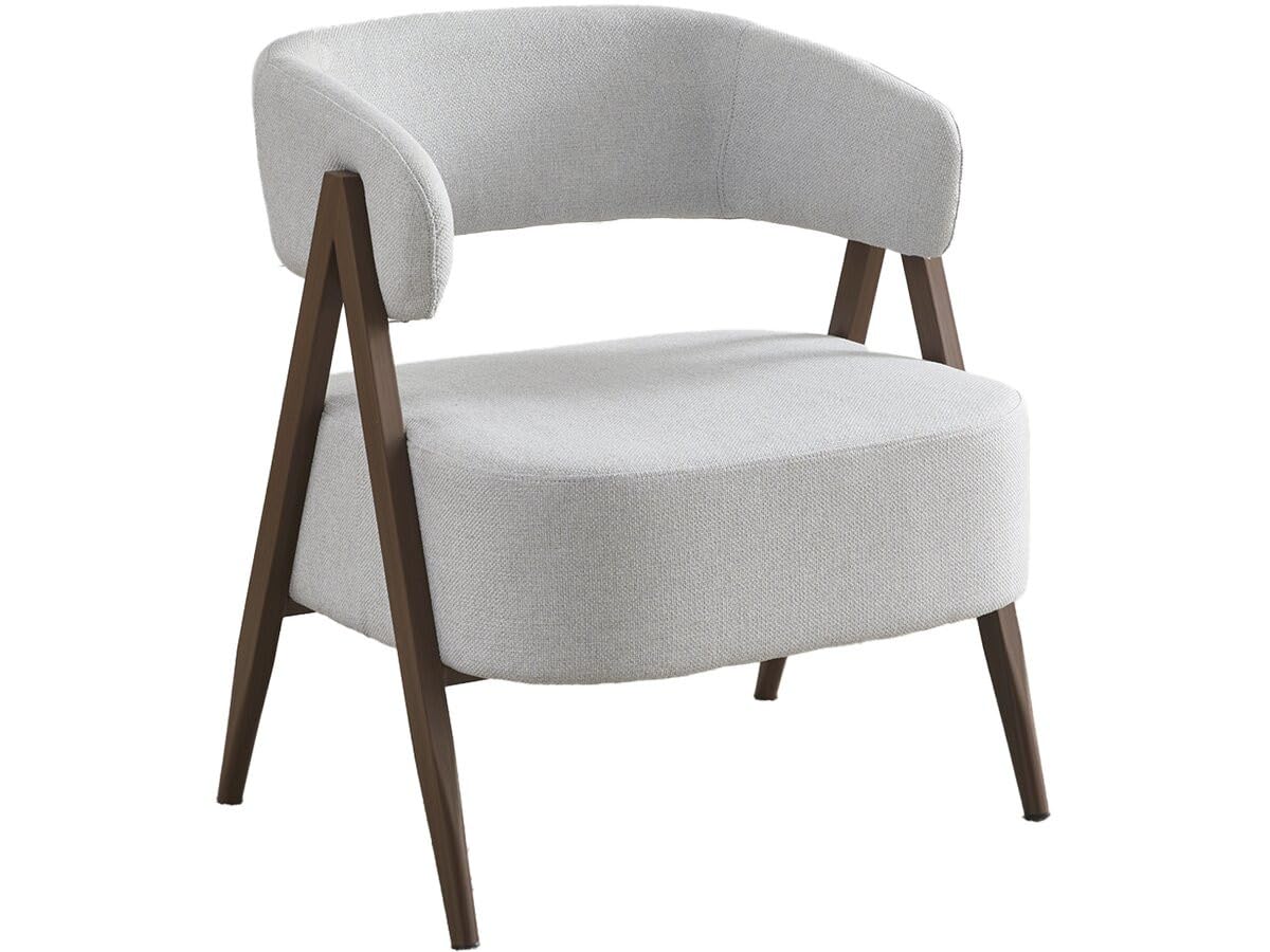 Sillón Astra con estructura de imitación madera - Gris claro
