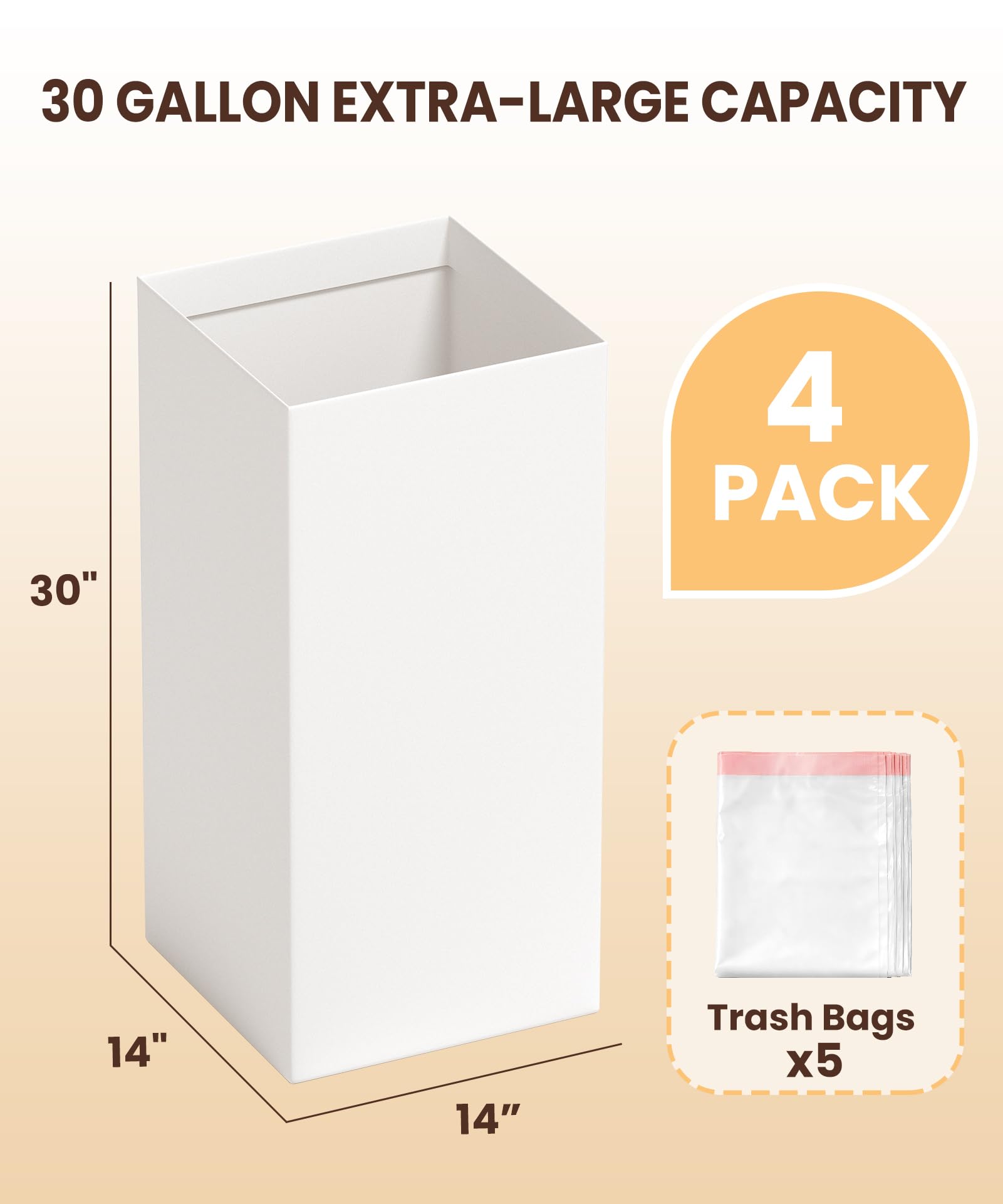 Magicheap 30 Gallon Trash Cans - 4 Pack -5 Magicheap 30 Gallon Trash Cans - 4 Pack -5