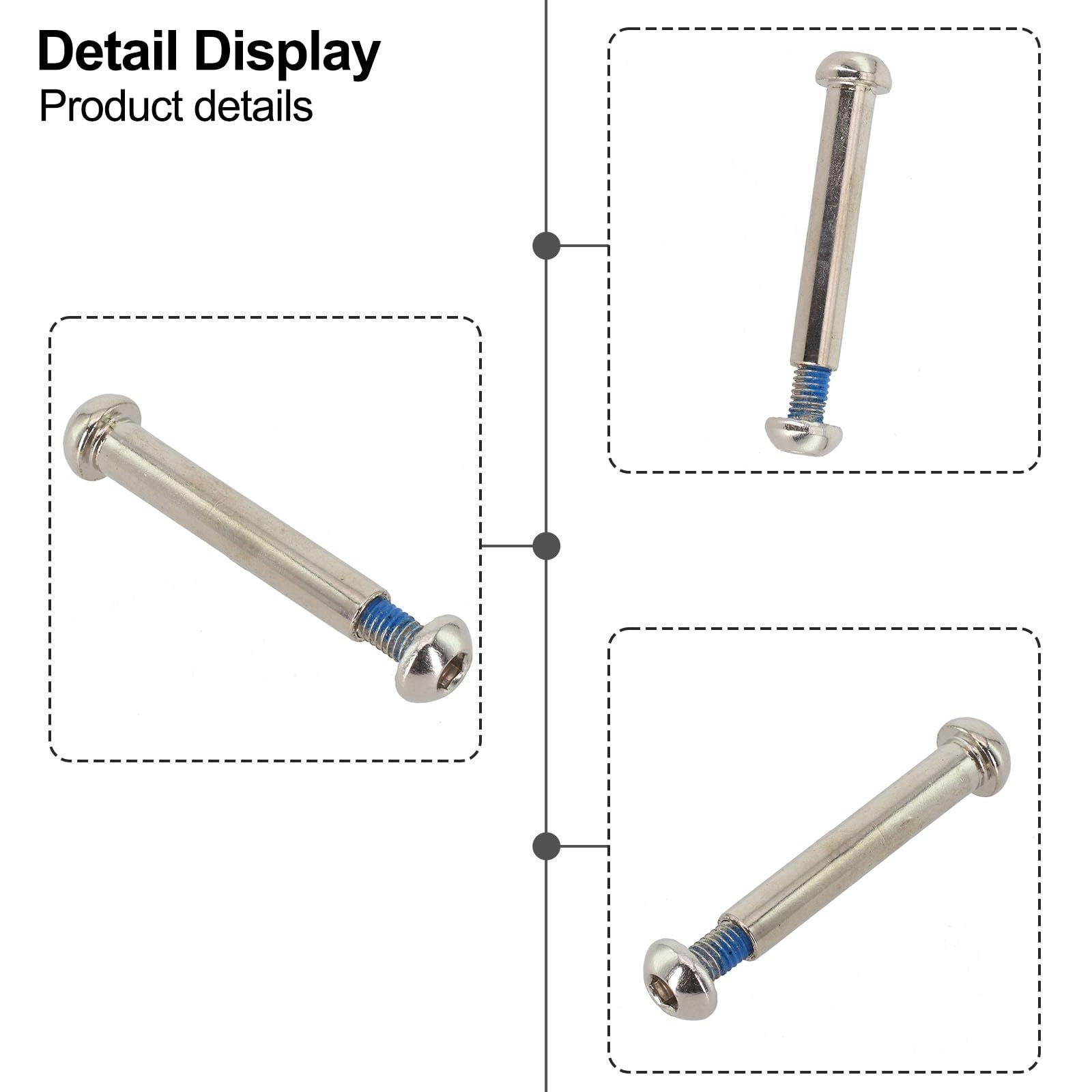 Juego de tornillos hexagonales de bloqueo para scooter eléctrico Xiaomi MIJIA M365 1S PRO, plateado, 8.5 pulgadas