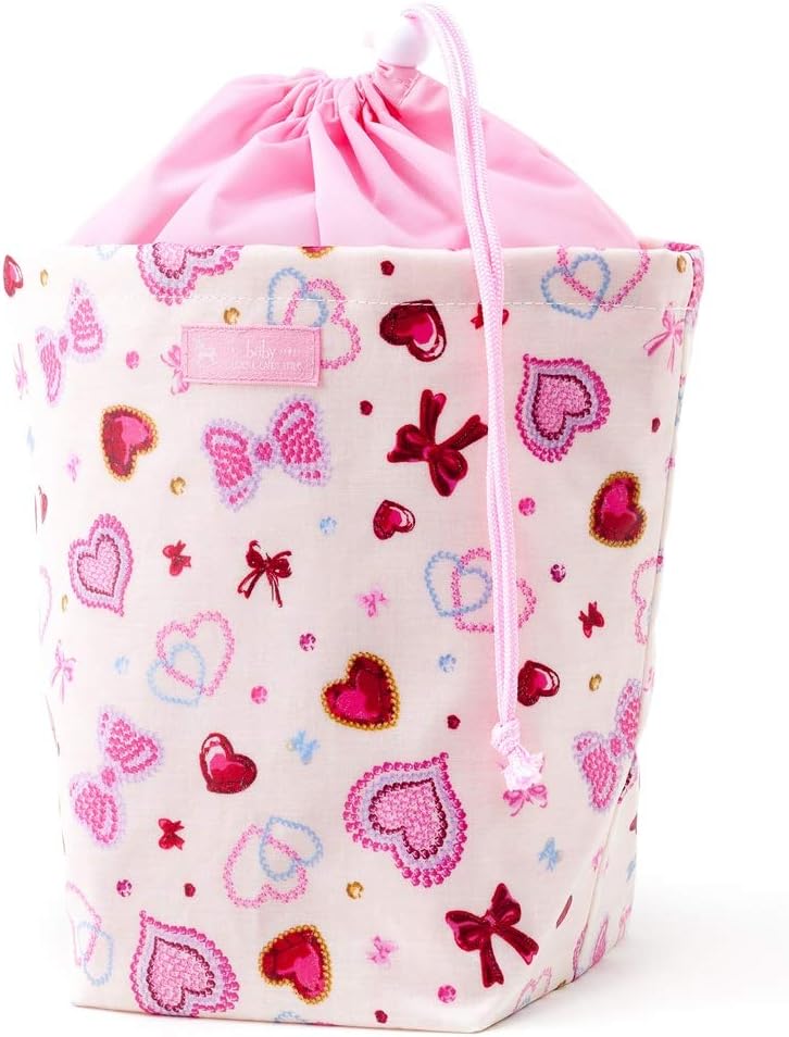 Anywhere Confidence Deodorant Diaper Pouch Drawstring Type Heart and Ribbon Glitter byu-texi-sukea- · WHITE b1102300 Made in Japan