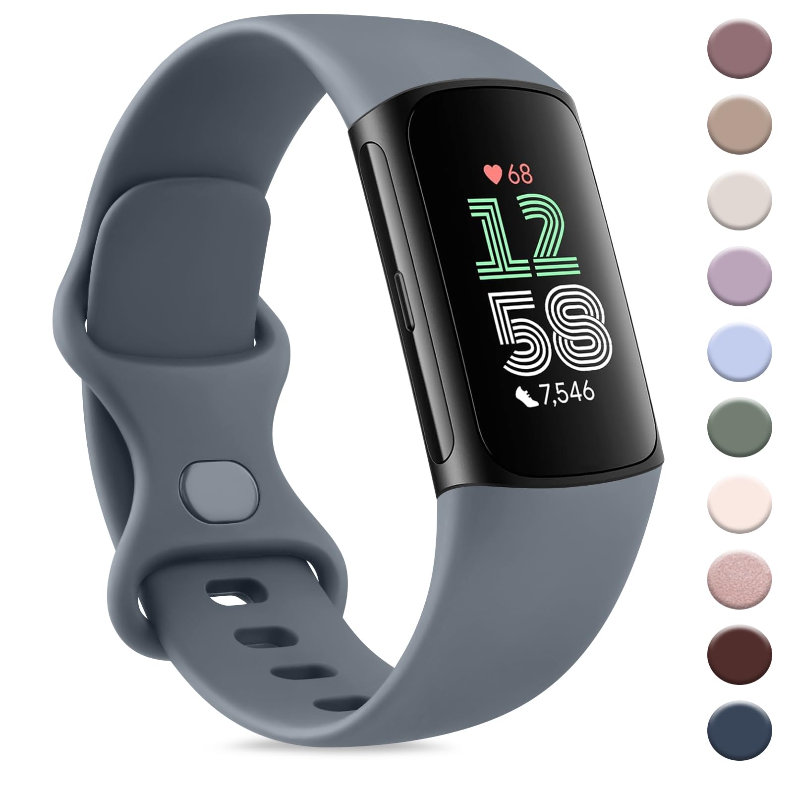 AK Sport Band Compatible with Fitbit Charge 6 Bands/Fitbit Charge 5 Bands Women Men, Classic Soft Replacement Straps Wristbands for Fitbit Charge 6/5 Advanced Fitness & Health Tracker-image-36