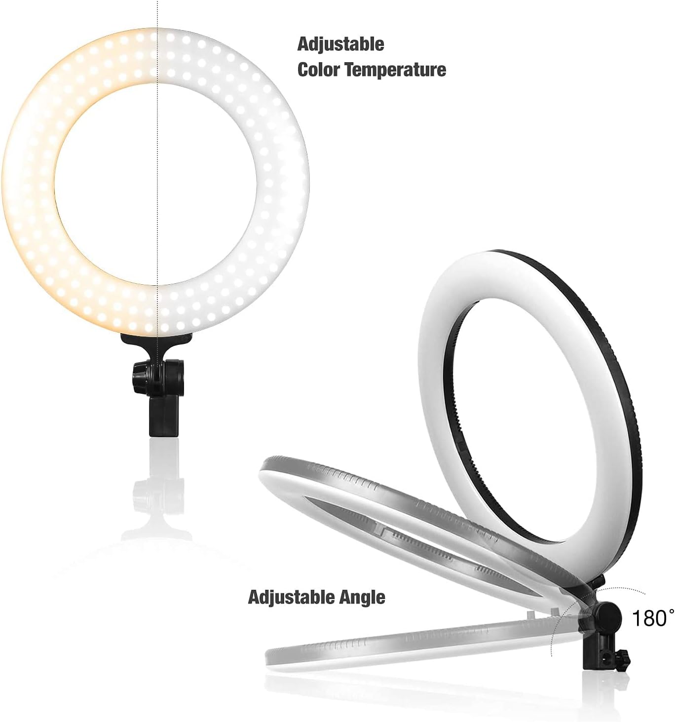 LimoStudio 240LED 18" Dimmable Ring Light Lighting Kit Adjustable Brightness and Color Temperature with Sturdy Light Stand, Bluetooth Remote, Easy to Carry, AGG1774