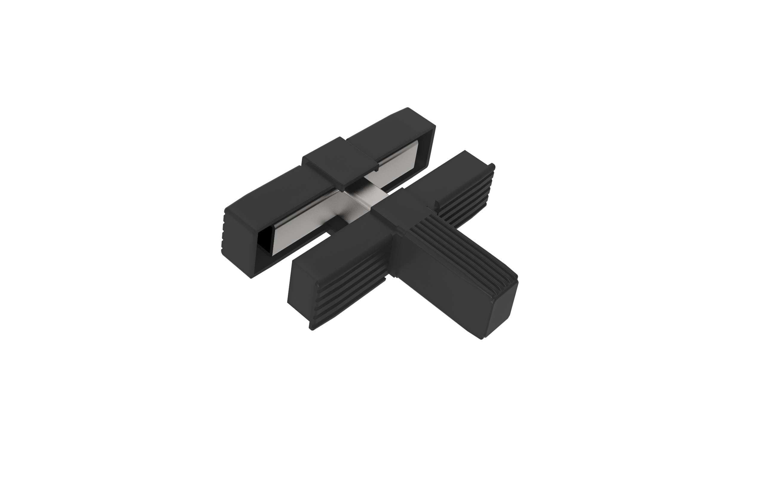 Conectores para tubos cuadrados (en T) - 2 unidades / 30,00 x 30,00 (mm) (Con ALMA de Acero)