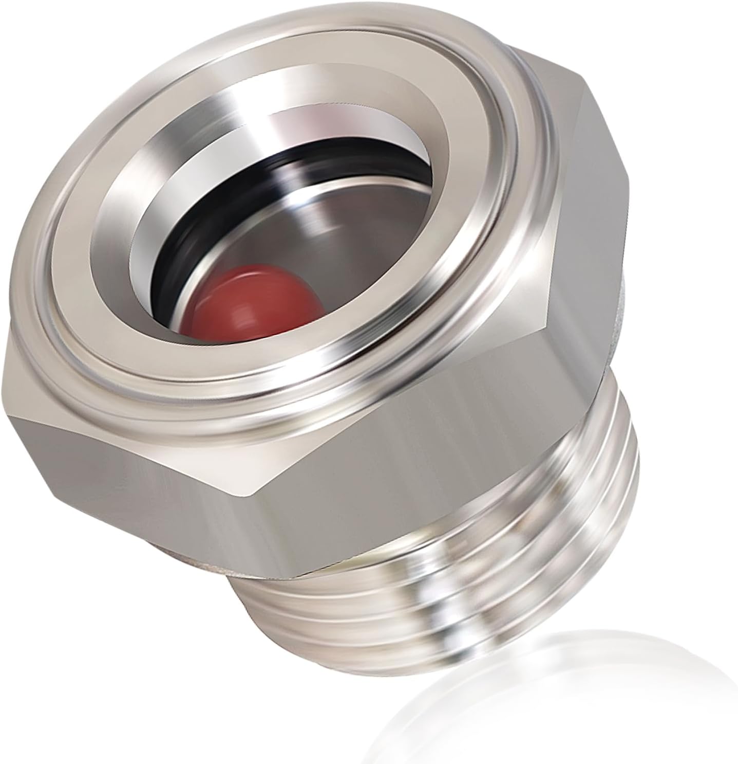 1" NPT Male 304 Stainless Steel Oil Sight Glass Hex Head Sight Plug Liquid Level Gauge Oil Indicator Sight Window for Air Compressor Gearbox Fittings Hydraulic Tank (1pcs 1 NPT Stainless Steel)