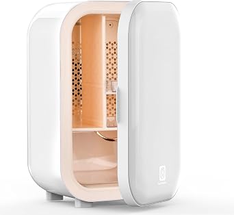 ADVWIN 22L Skincare Fridge with 5 Zones, 44F Beauty Fridge for Cosmetics and Makeup, Quiet Mini Fridge for Bedroom Dorm Office, No-Condensation Cosmetic Refrigerator with LED Light Essential, White