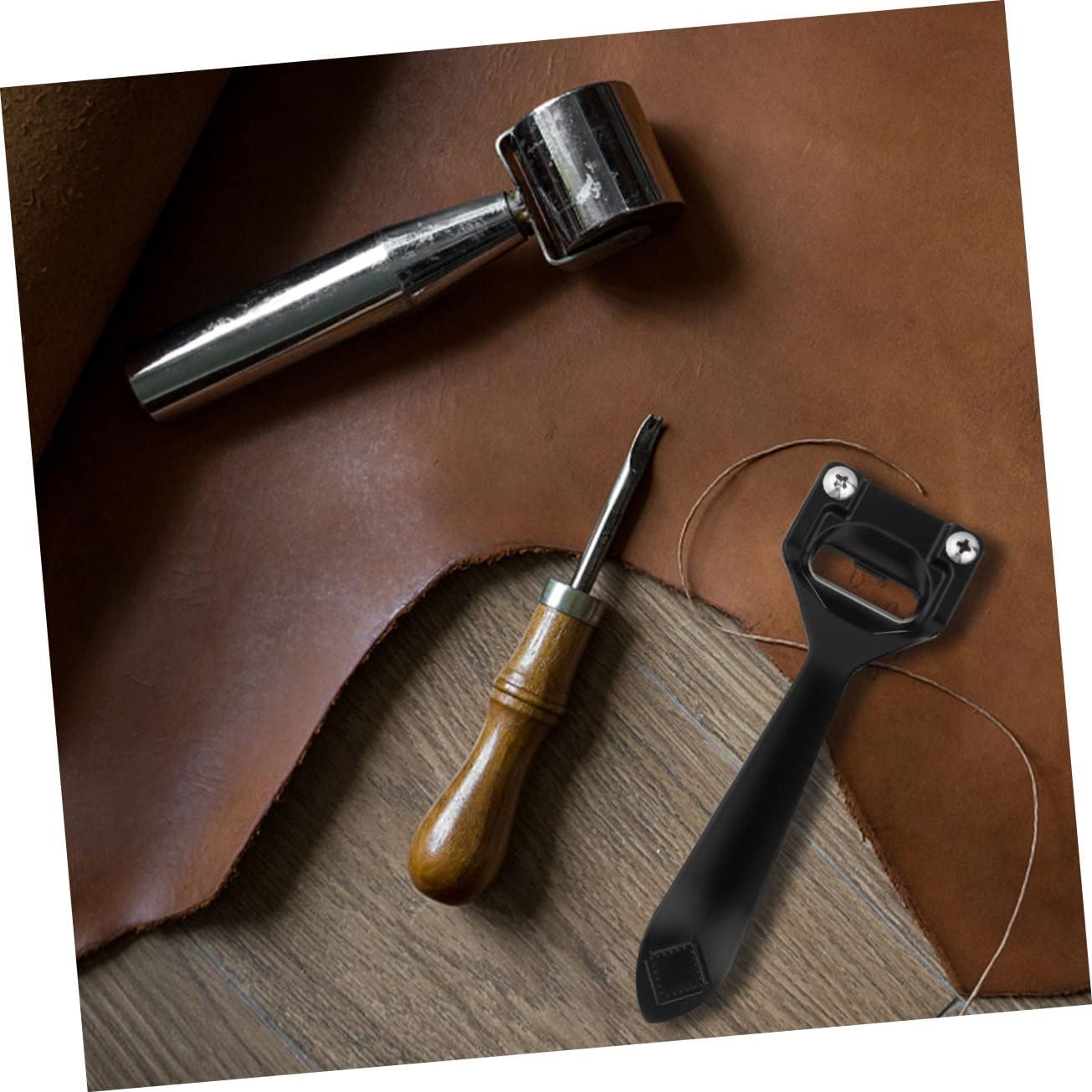 DOITOOL 3pcs Leather Skiver Tool Peeler Thinning Knife for Crafting Includes Leather Splitters Blades Each for Handbags Belts and More and Comfortable Design