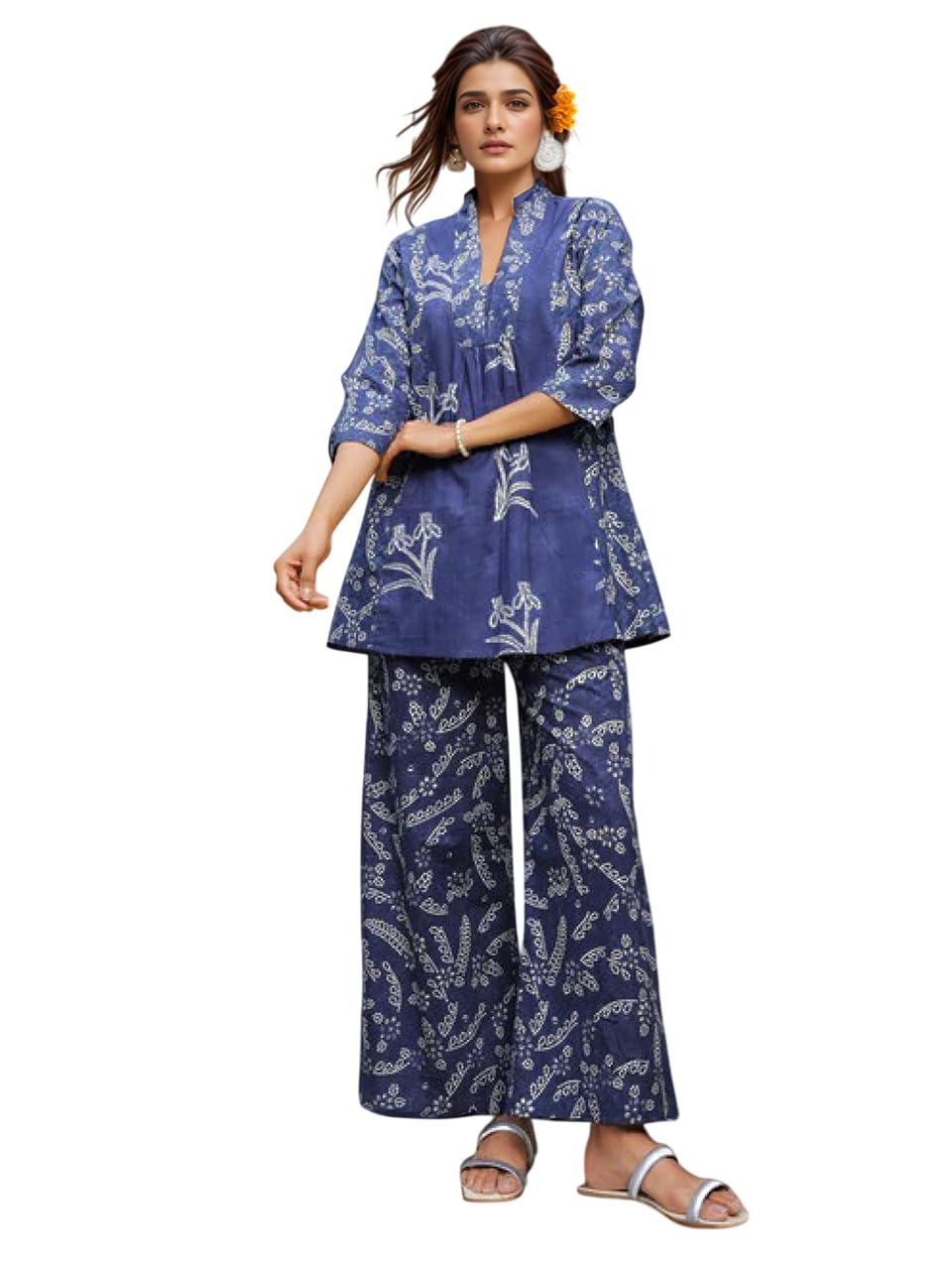 Women's Rayon Blend Classic Above The Knee Co-ord Set