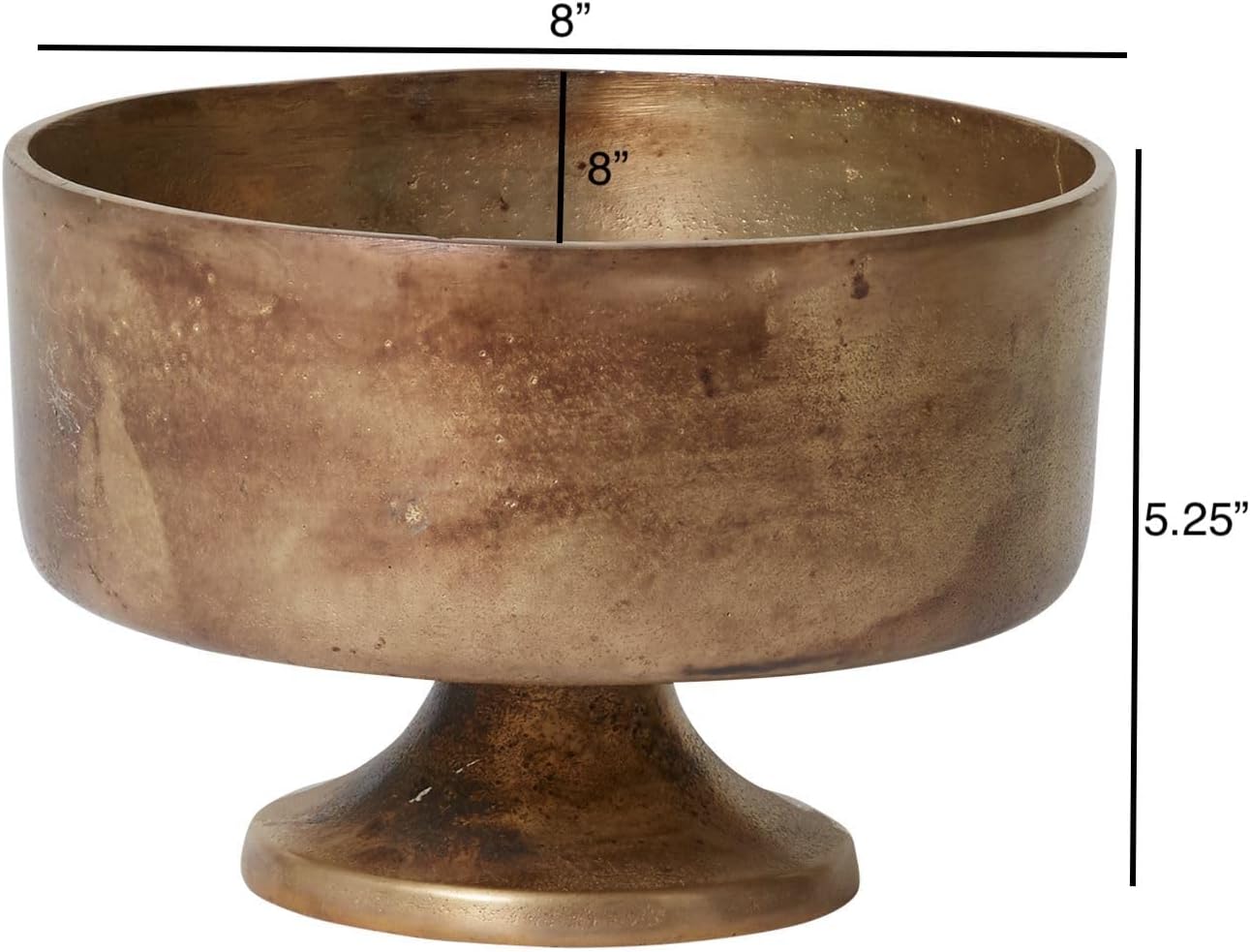 Finale Gold Metal Compote Bowl | Gold Compote Vase l Distressed Metal Vase l Indoor and Outdoor Compote for Any Event Decoration (8"x 5.25") (73386)
