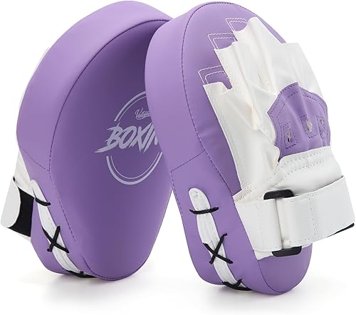 Miniatura 11 de Valleycomfy - Manoplas de boxeo curvadas de piel sintética para entrenamiento Negro blanco