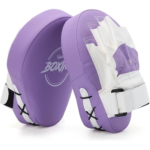 Valleycomfy Boxing Curved Focus Punching Mitts- Leatherette Training Hand Pads