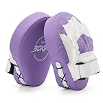Valleycomfy Boxing Curved Focus Punching Mitts- Leatherette Training Hand Pads,Ideal for Karate, Muay Thai Kick, Sparring, Dojo, Martial Arts(Purple)