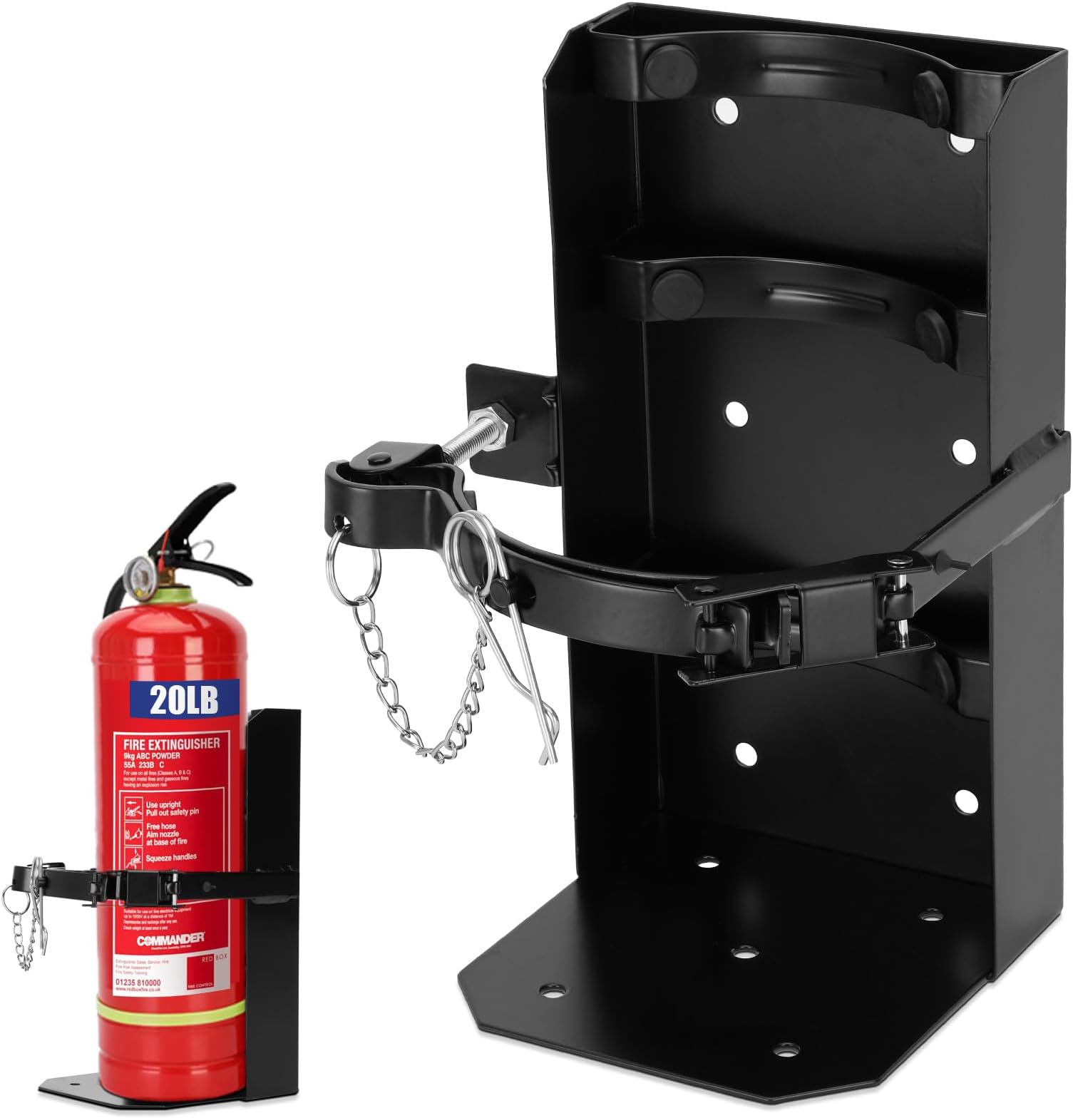 Heavy Duty Vehicle Bracket,Fire Extinguisher Brackets&Mounts-St12 Steel Red, Fit 20lb Dry/10lb Co2 Extinguisher-for School,Garage,Vehicle,Boat,Truck Generic Replacement for 810 by amerex