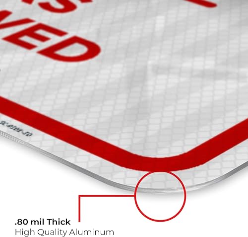 Miniatura 54 de Letrero personalizado de Reserved Parking All Violators Will Be Towed, 12 x 18 pulgadas, libre de óxido, aluminio 063, resistente a la decoloración