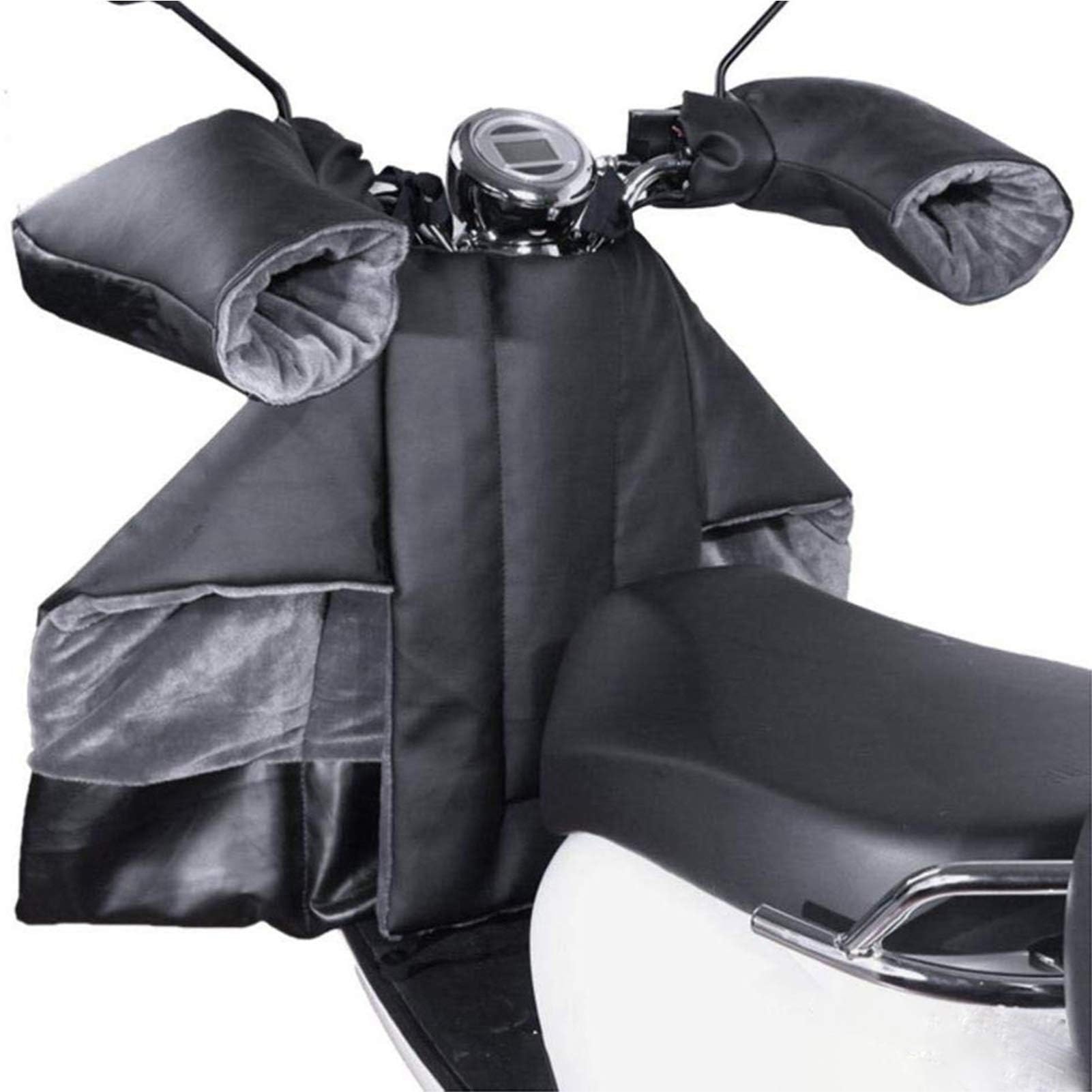 Coprigambe per Scooter con Rivestimento per Manubrio, Guanti Invernali Universali per Moto Invernali in Cotone Caldo Ispessiti Impermeabili Antivento,Flank/Little Mouth