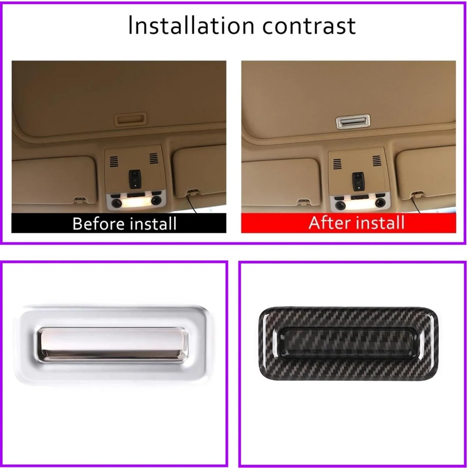 for bmws 1 3 Series E90 E91 E92 E93 2005-2011 ABS Carbon Fiber Interior Sunroof Switch Frame Handle Cover Trim ST Car Accessories(Silver)