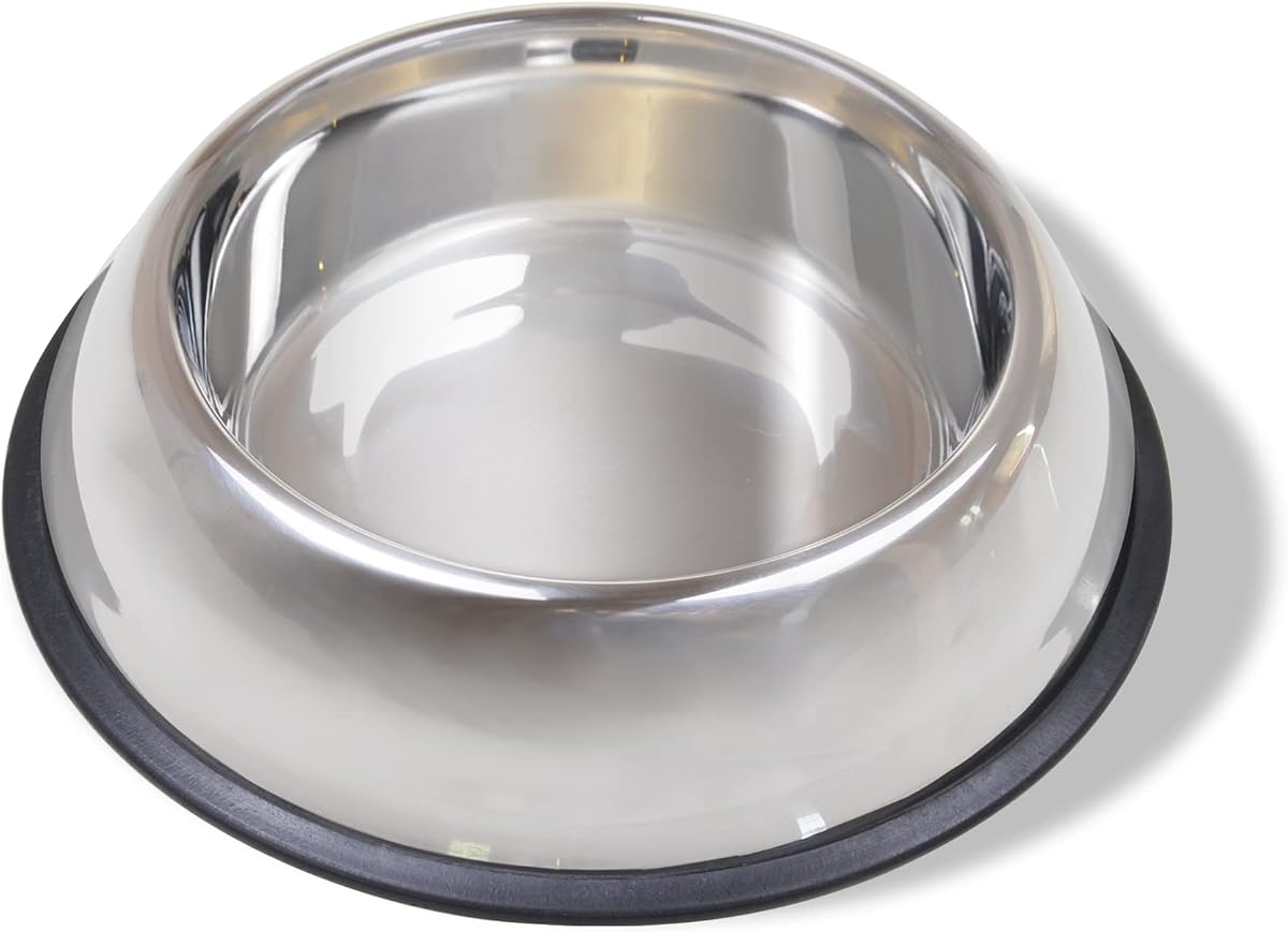Van Ness Pets Tazón grande para perros de acero inoxidable sin punta, plato para comida y agua de 64 onzas, base ancha que evita derrames
