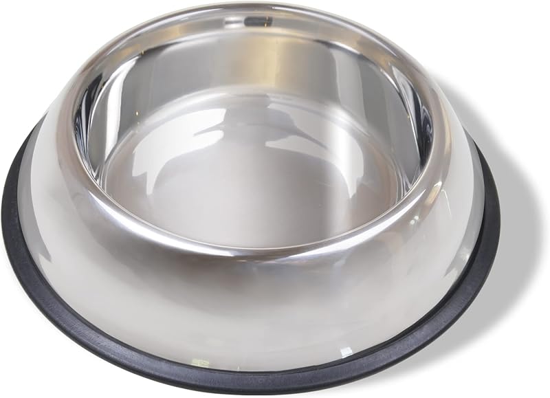 Van Ness Pets Tazón grande para perros de acero inoxidable sin punta, plato para comida y agua de 64 onzas, base ancha que evita derrames