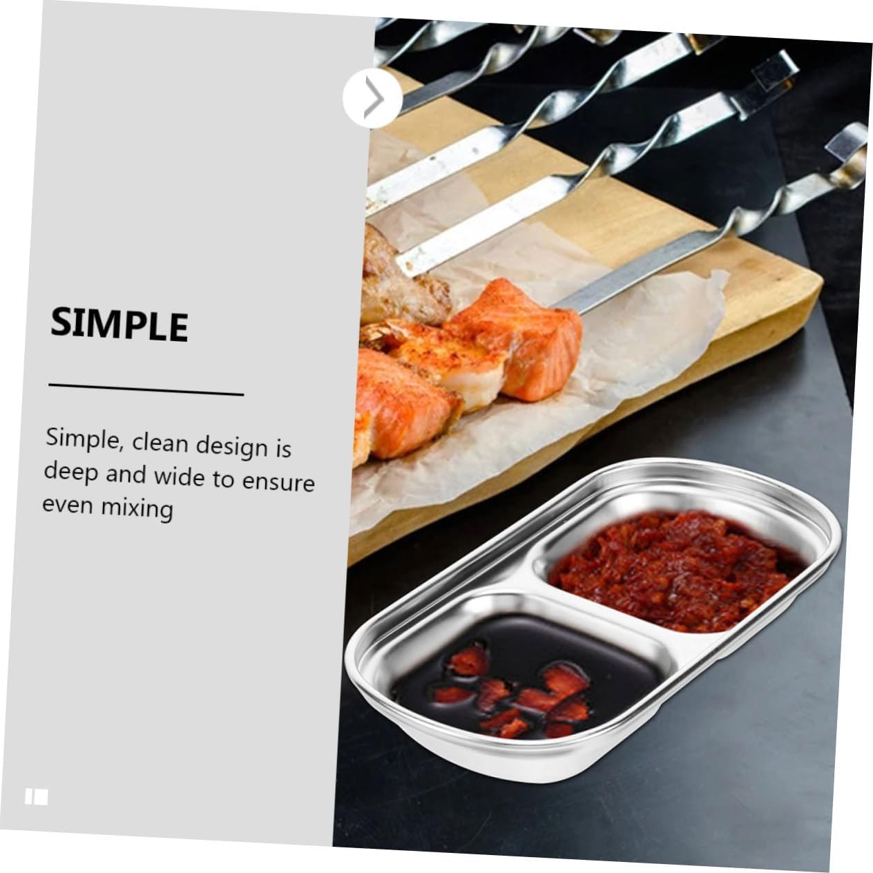 Stainless Steel Dipping Dishes 2pcs for Kitchen Fruits