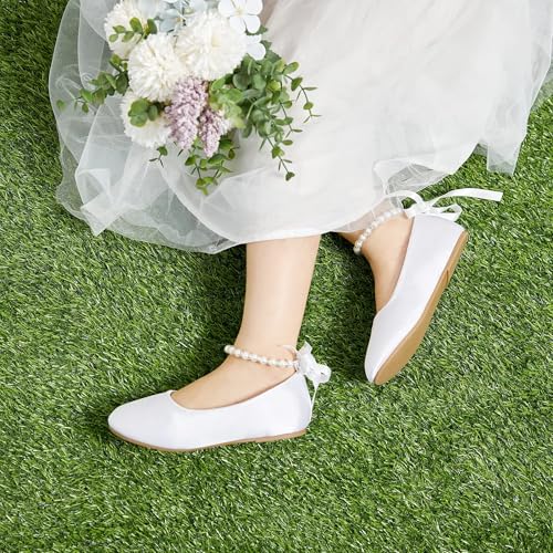 Image of Felix & Flora Girls Toddler Little Ballet Shoes - Flower Girls Mary Jane Flats Dress Shoes Party Wedding