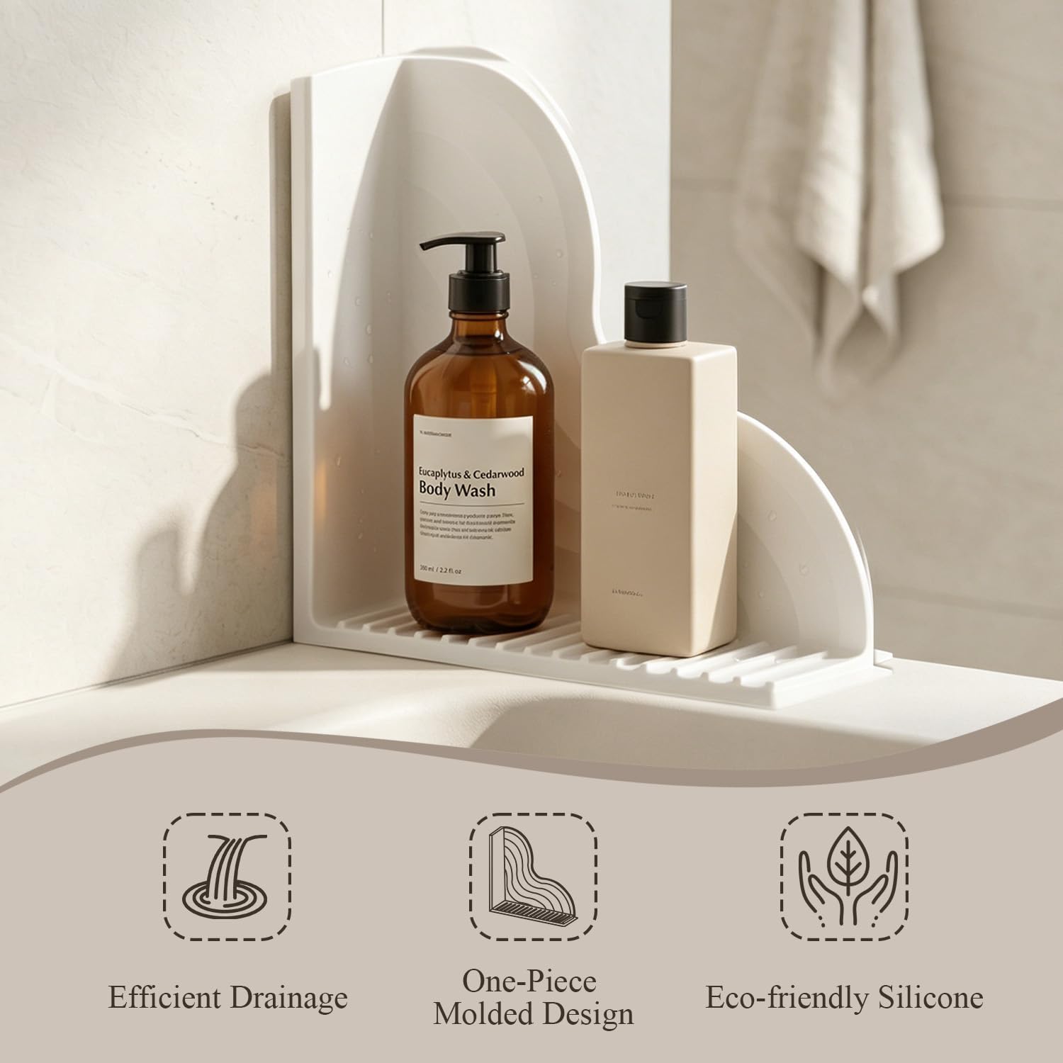 2-Pack White All-Silicone Bathtub Splash Guards. | No-Glue Corner Water Stopper with Secure Suction Cups, Easy On/Off Bath Tub Leak Proof Barrier for Walk-in Showers.