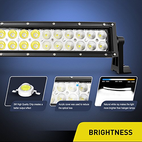 Image of Nilight - 70016C-A 32 inch 180W Curved Spot Flood Combo High Power LED Driving Lamp LED Light Bar Off Road Fog Driving Work Light for SUV Boat Jeep Lamp