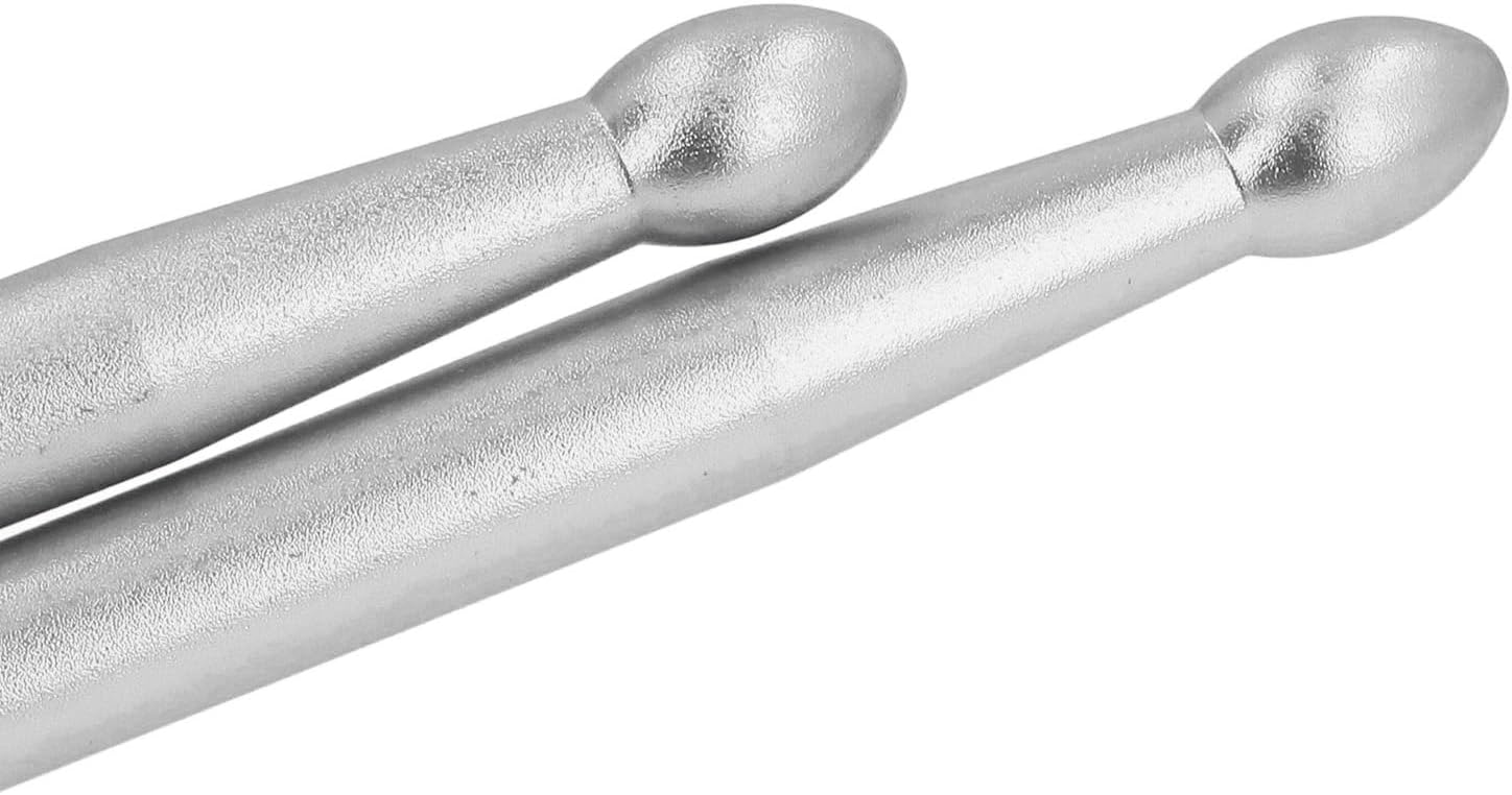 Professional 5A Aluminum Alloy Drumsticks - Non-Slip Handle Design, Lightweight Metal Drumsticks with Silver Finish, Perfect for Stage and Studio Use