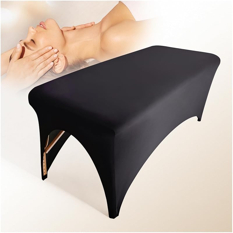 Capa Preta para Maca de Spa HOLITS, Poliéster e Elastano, para Macas de 172,72 a 182,88 cm