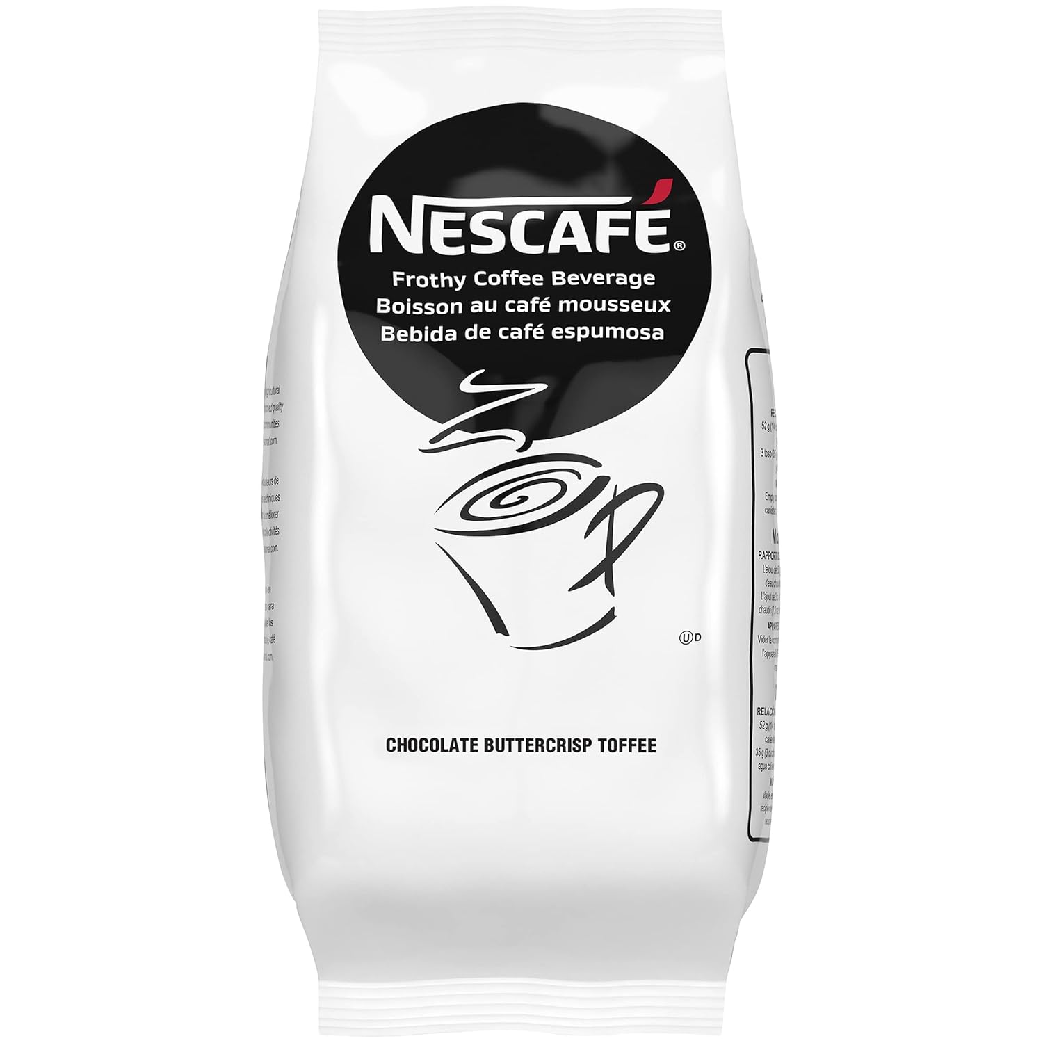 Nescafe Instant Coffee, Chocolate Buttercrisp Toffee Flavor Cappuccino Mix, Instant Flavored Coffee, 32 oz Bag (Pack of 6)