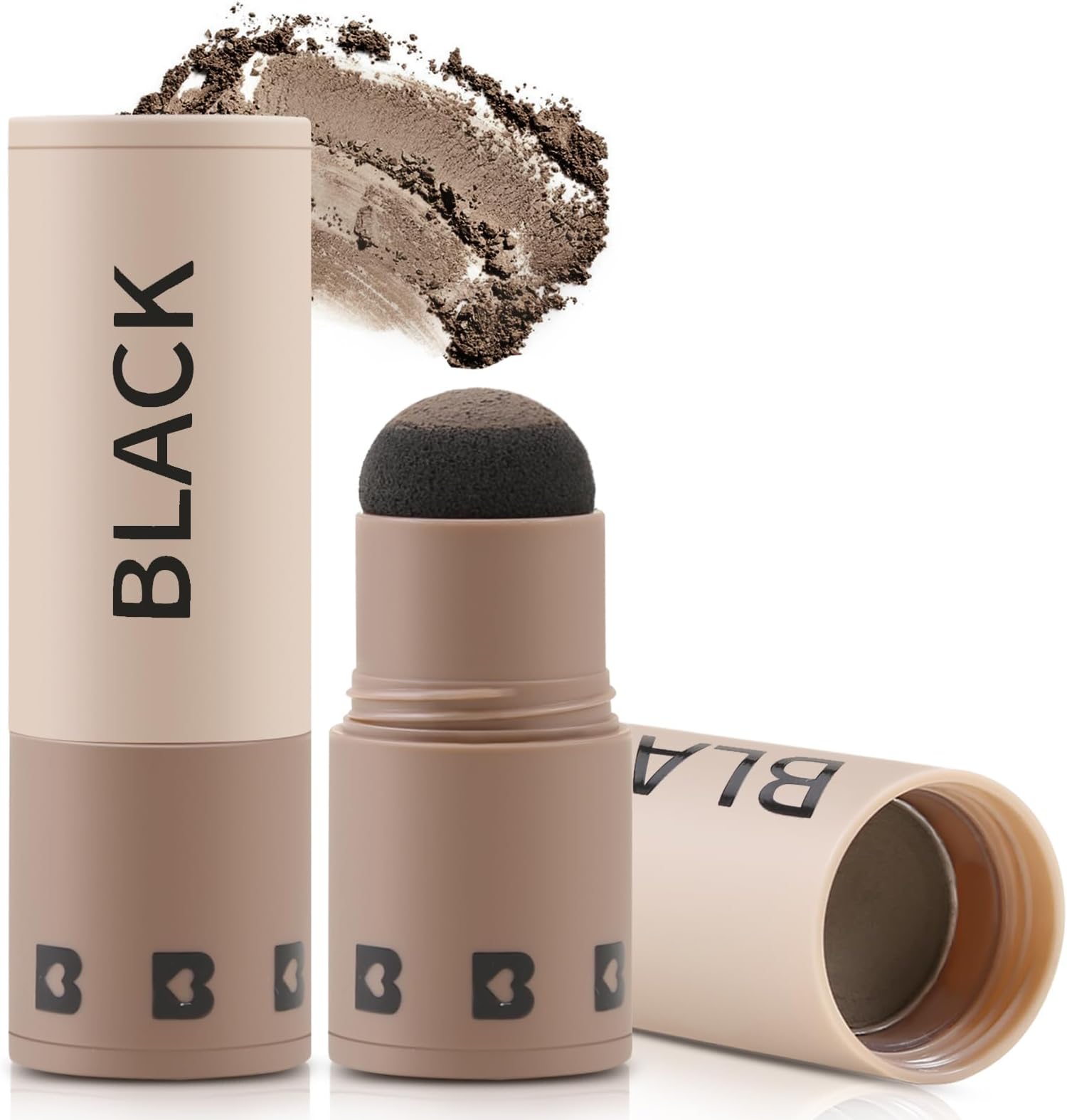 Boobeen Hairline Powder Stick, Root Touch Up and Hair Shadow Powder Stick, Waterproof Hairline Filler to Cover Gray Hair, Thinning Hair