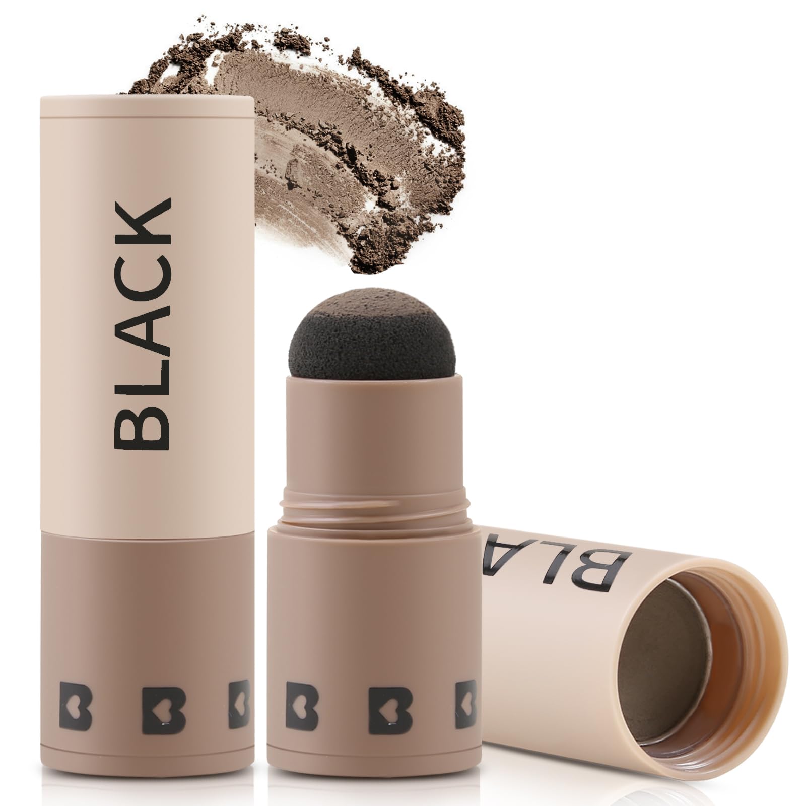 Boobeen Hairline Powder Stick, Root Touch Up and Hair Shadow Powder Stick, Waterproof Hairline Filler to Cover Gray Hair, Thinning Hair