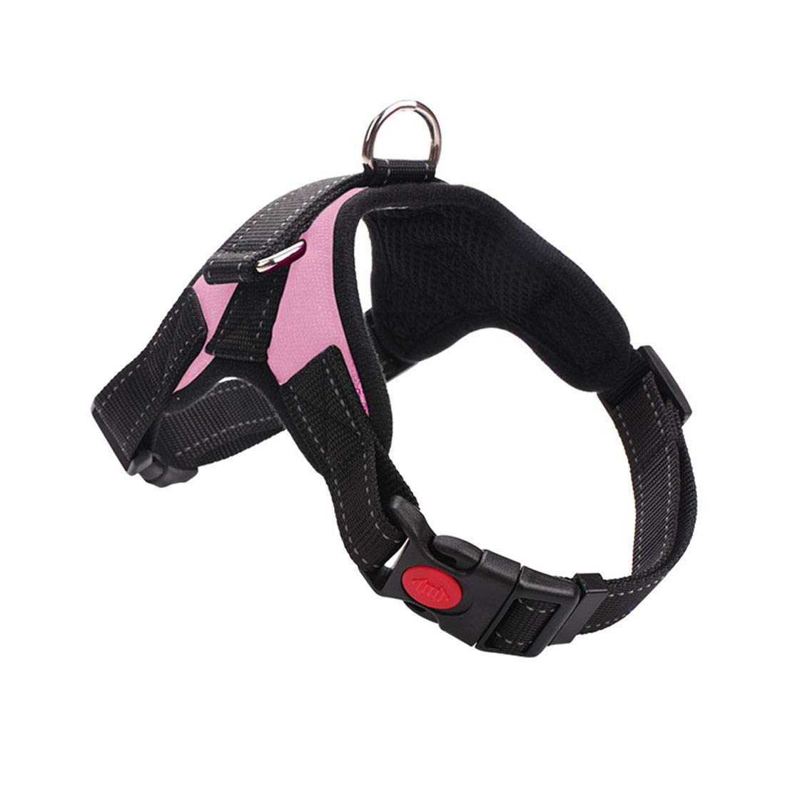 Dog Harness Anti Pull Nylon No Pull Chest Harness Adjustable Pet Car Harness Chest Strap for Small Medium Large Dogs Reflective Running Harness (pink, L)