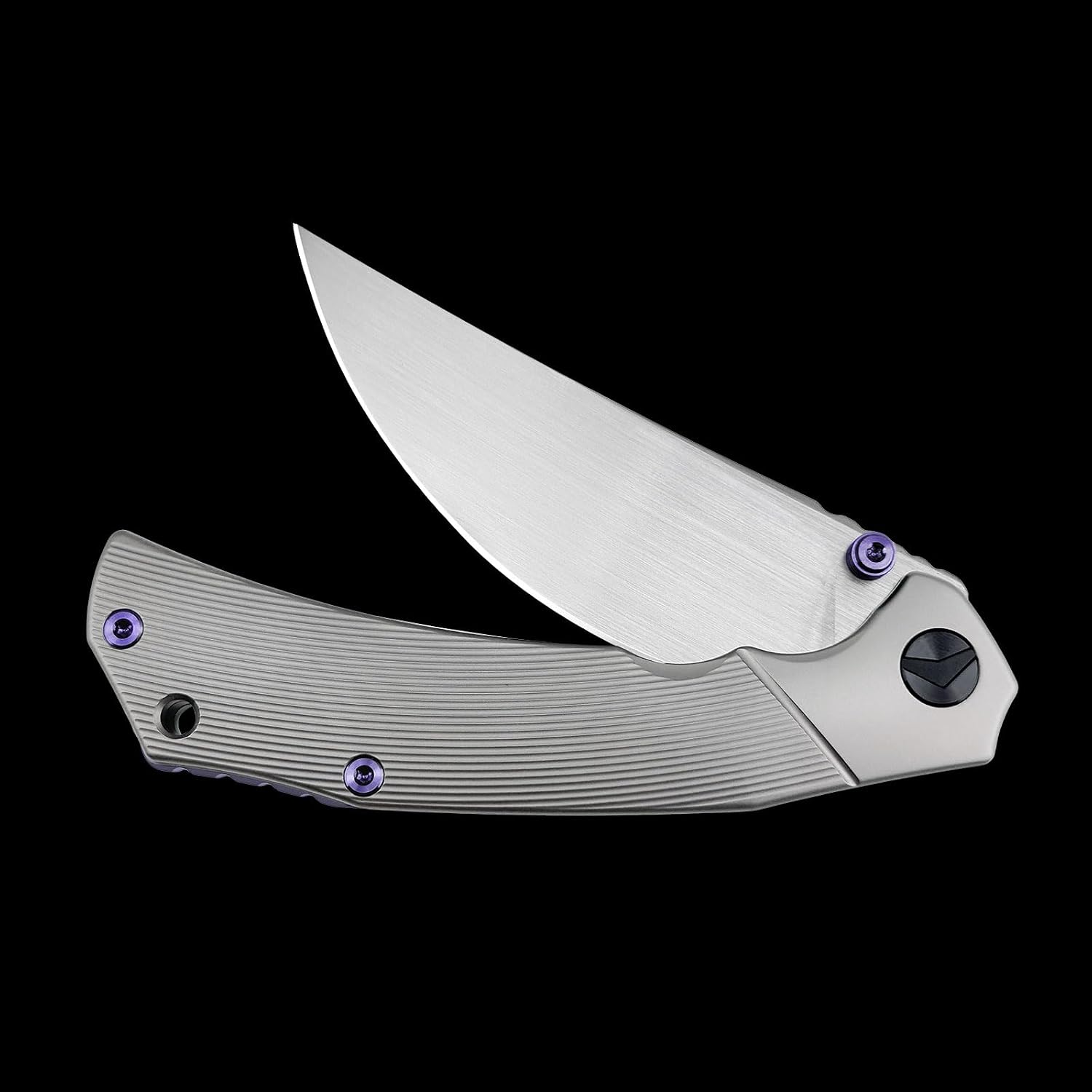 Reaver Titanium Pocket Knife, 3.82'' S90V Blade Titanium Handle Frame Lock Folding Pocket Knives, EDC Knife Gift for Men Women Outdoor Camping, Hiking, Fishing (Bronze & Purple)
