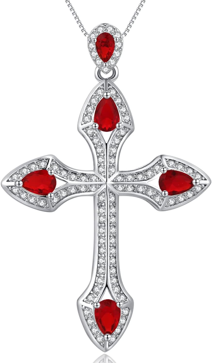 Dowos14K Gold Plated Faith Cross Pendant Necklace for Women,Large Jesus Christ 316L Stainless Steel Cross Pendant Necklace,5A CZ Simulated Diamond Cross Pendant Jewelry Gift for Valentine's Day