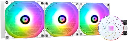 TR Thermalright Aqua Elite 360 White Liquid CPU Cooler, 360 mm Aio Cooling, 3 PWM Fans Low Noise ARGB, for AMD AM4/AM5, Intel LGA1851/1700/115x/1200/2011 (White)