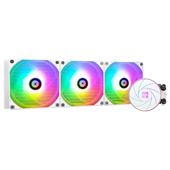 TR-Thermalright AQUA ELITE 360 White Liquid CPU Cooler, 360mm Aio Cooling, 3 PWM Fans Low Noise-ARGB,for AM4/AM5, Intel LGA1851/1700/115x/1200White
