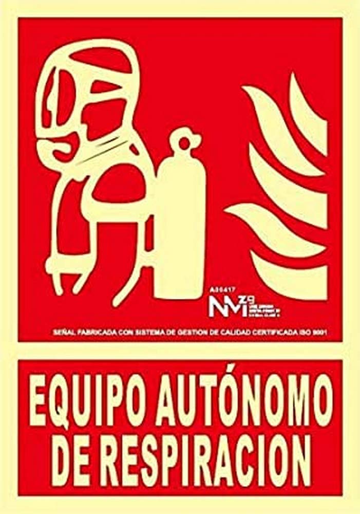 Normaluz NM RD00117 – Luminescent Signal Breathing Equipment Class B PVC 0.7 mm 21 x 30 cm with CTE, RIPCI and Suitable for New Legislation, Red