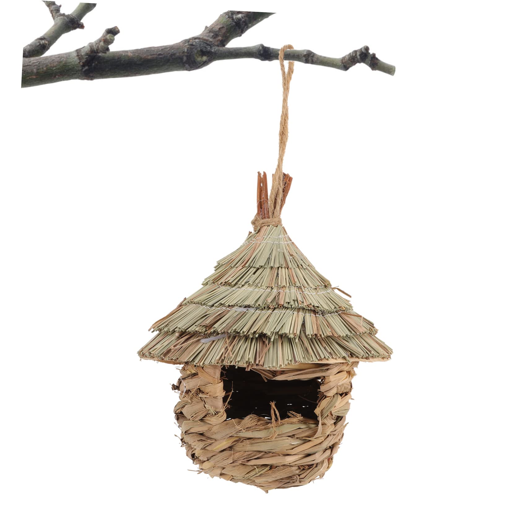 ifundom Delicate Crafted Parrot Nest Wear Resistant Bird House for Outdoor Decor Windproof Natural Hut for Budgerigar Parakeet and Other Birds